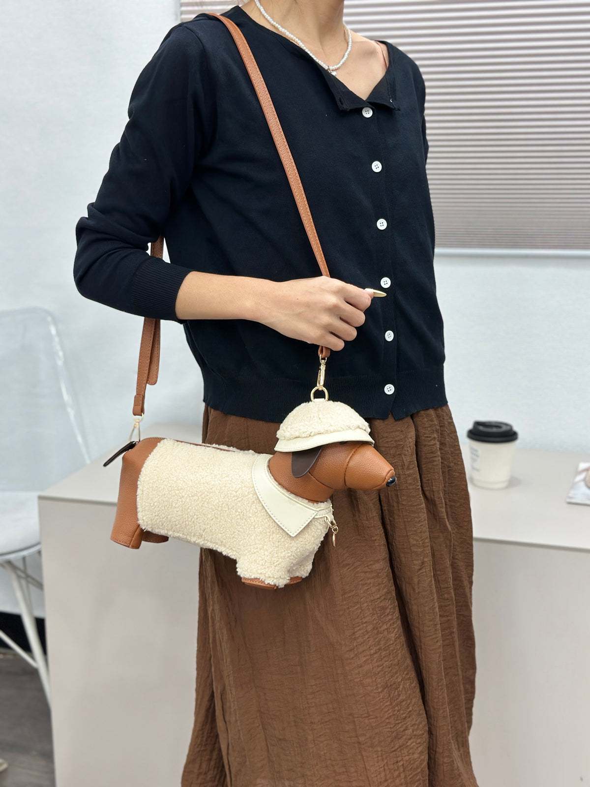 "Dapper Dachshund" 3D Crossbody Bag