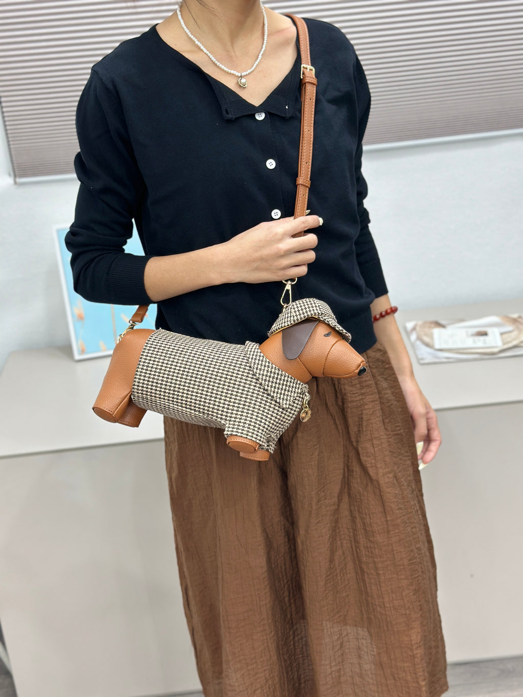 "Dapper Dachshund" 3D Crossbody Bag