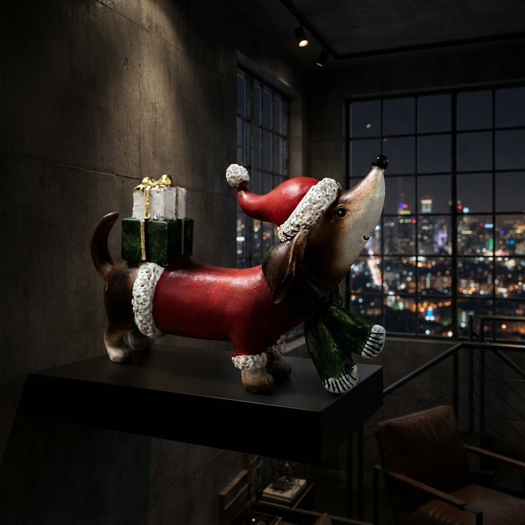 "Sausage Claus" Christmas Dachshund Figurine
