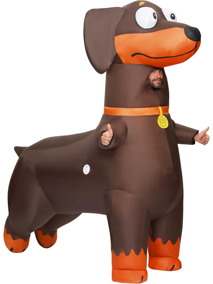 Costume de teckel gonflable « Big Dog Energy » pour Halloween