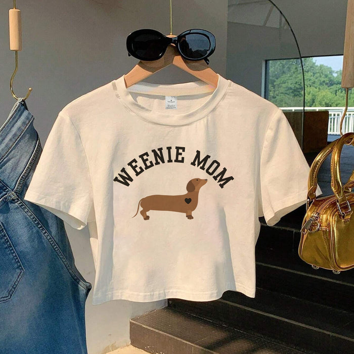 "Weenie Mom" Crop Tank Top