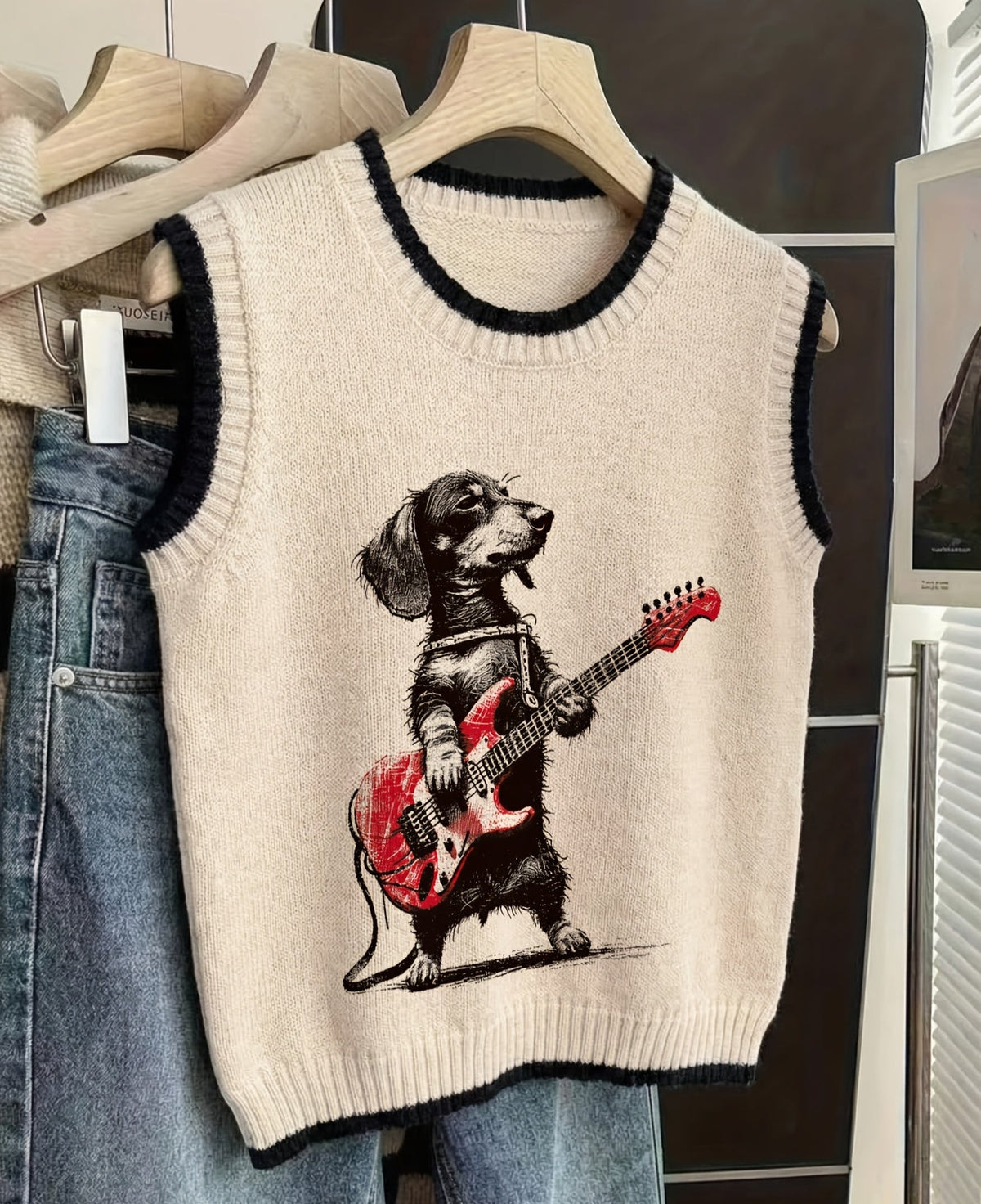 Rockin Doxie Knit Vest