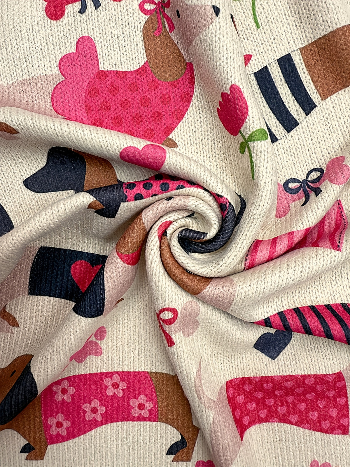 "Sweetheart Wiener" Dachshund Print Sweater