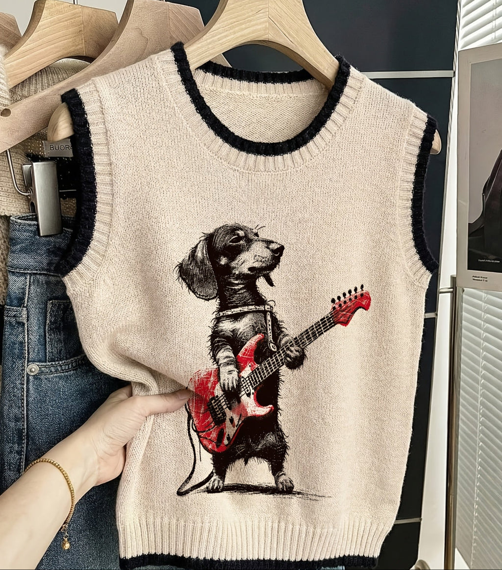 Rockin Doxie Knit Vest