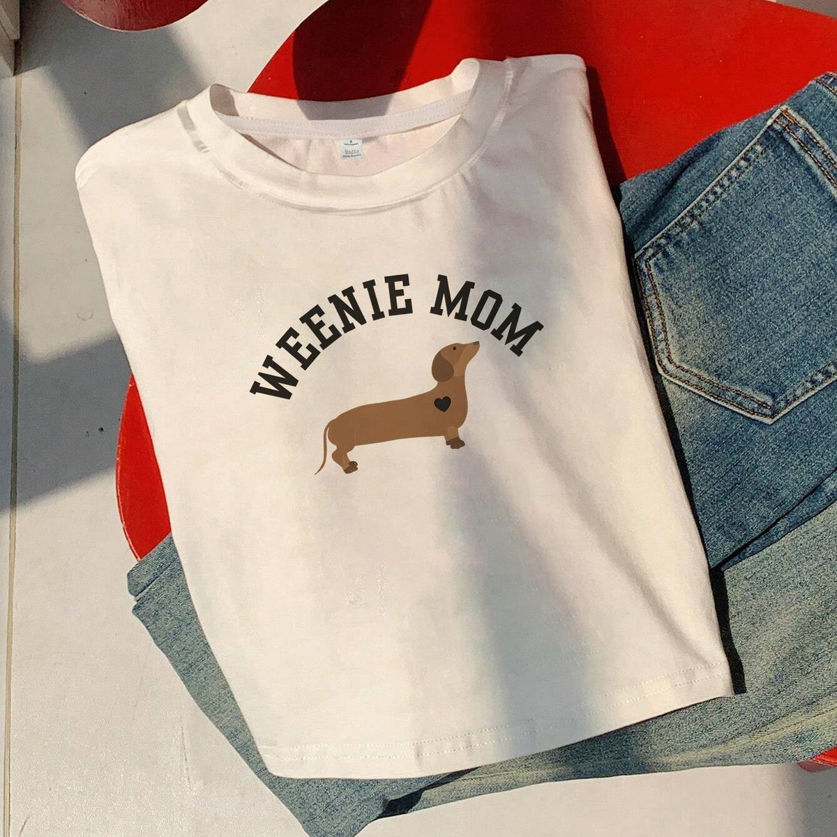 "Weenie Mom" Crop Tank Top