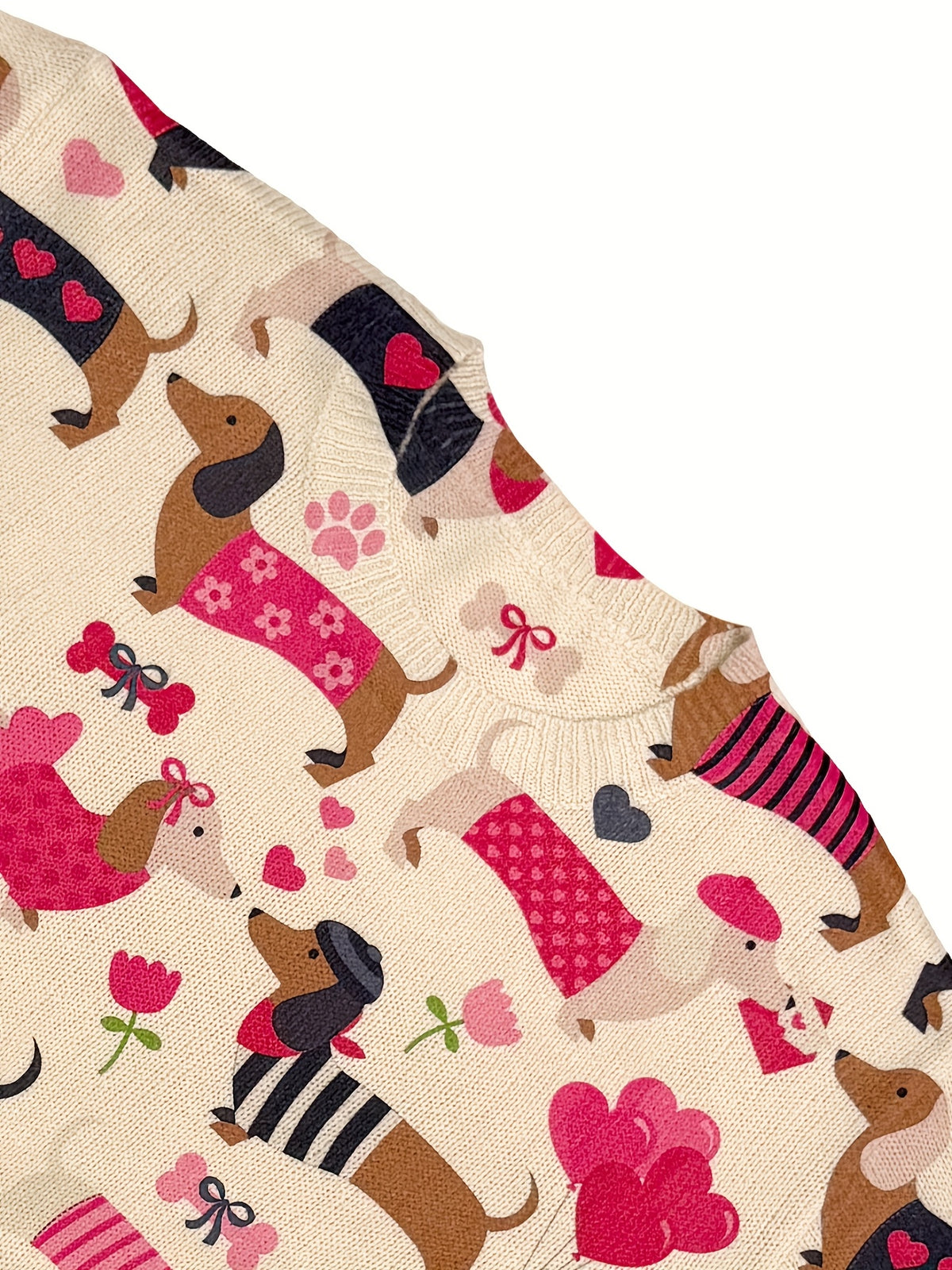 "Sweetheart Wiener" Dachshund Print Sweater