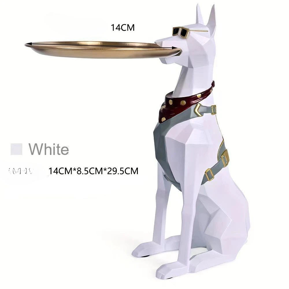 Nordic Gentleman Dog Floor Statue