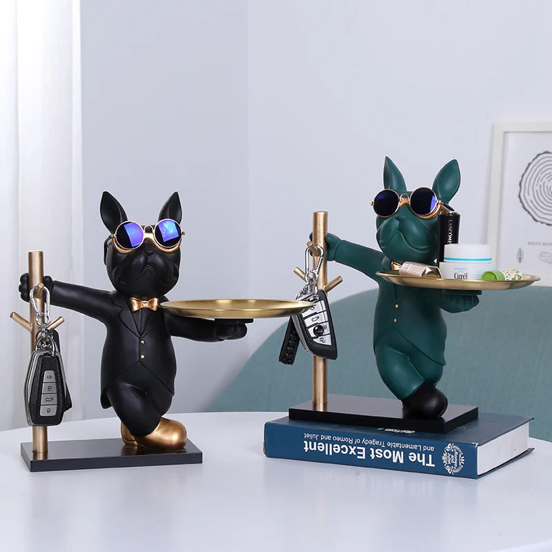 French Bulldog Key & Tray Desk Organizer