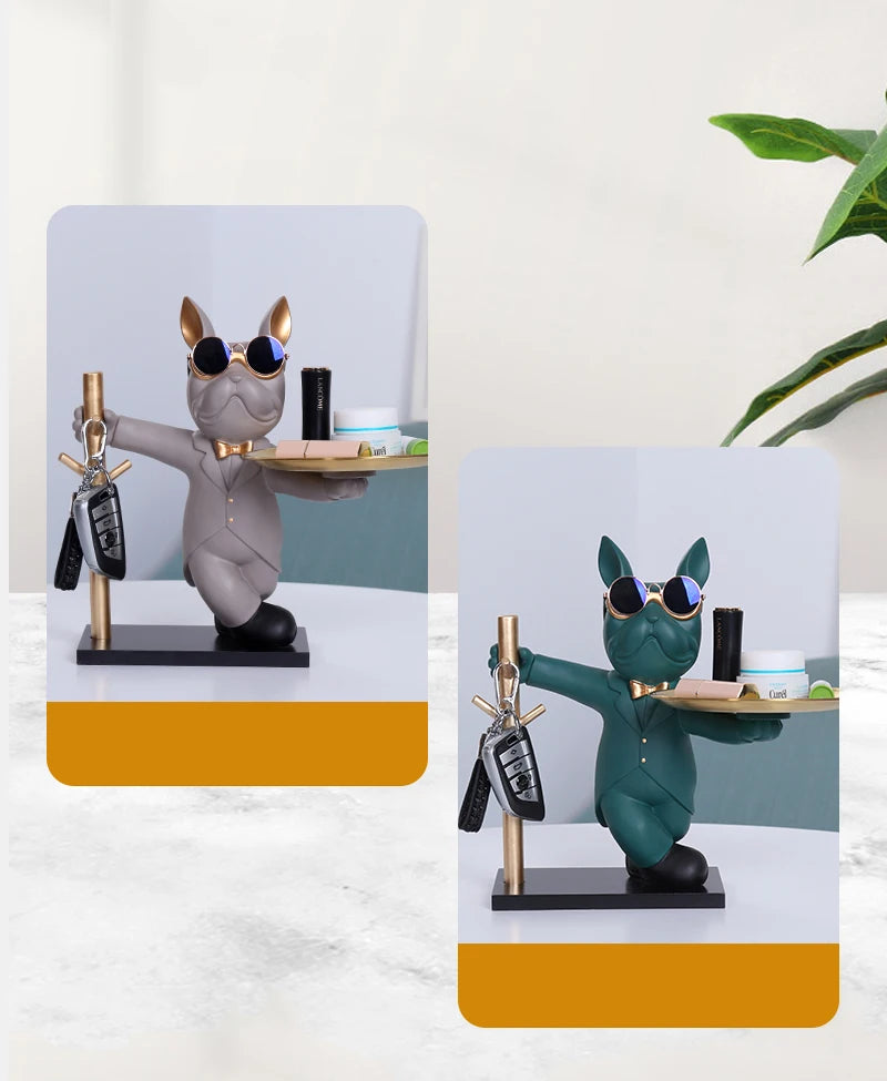 French Bulldog Key & Tray Desk Organizer