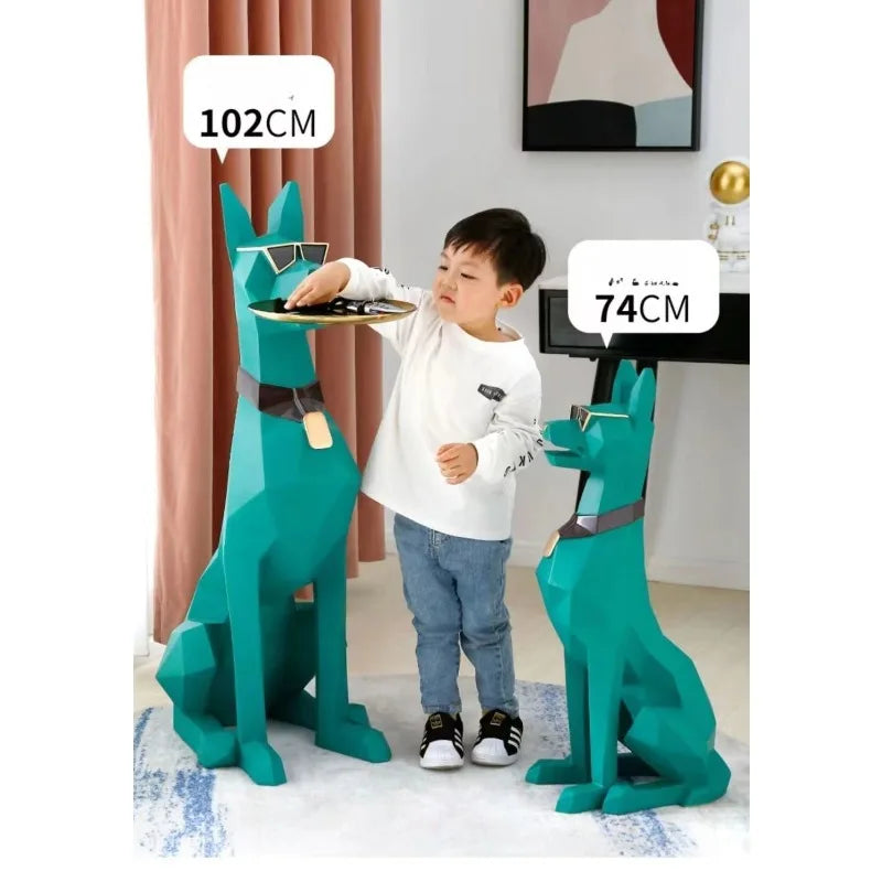 Nordic Gentleman Dog Floor Statue