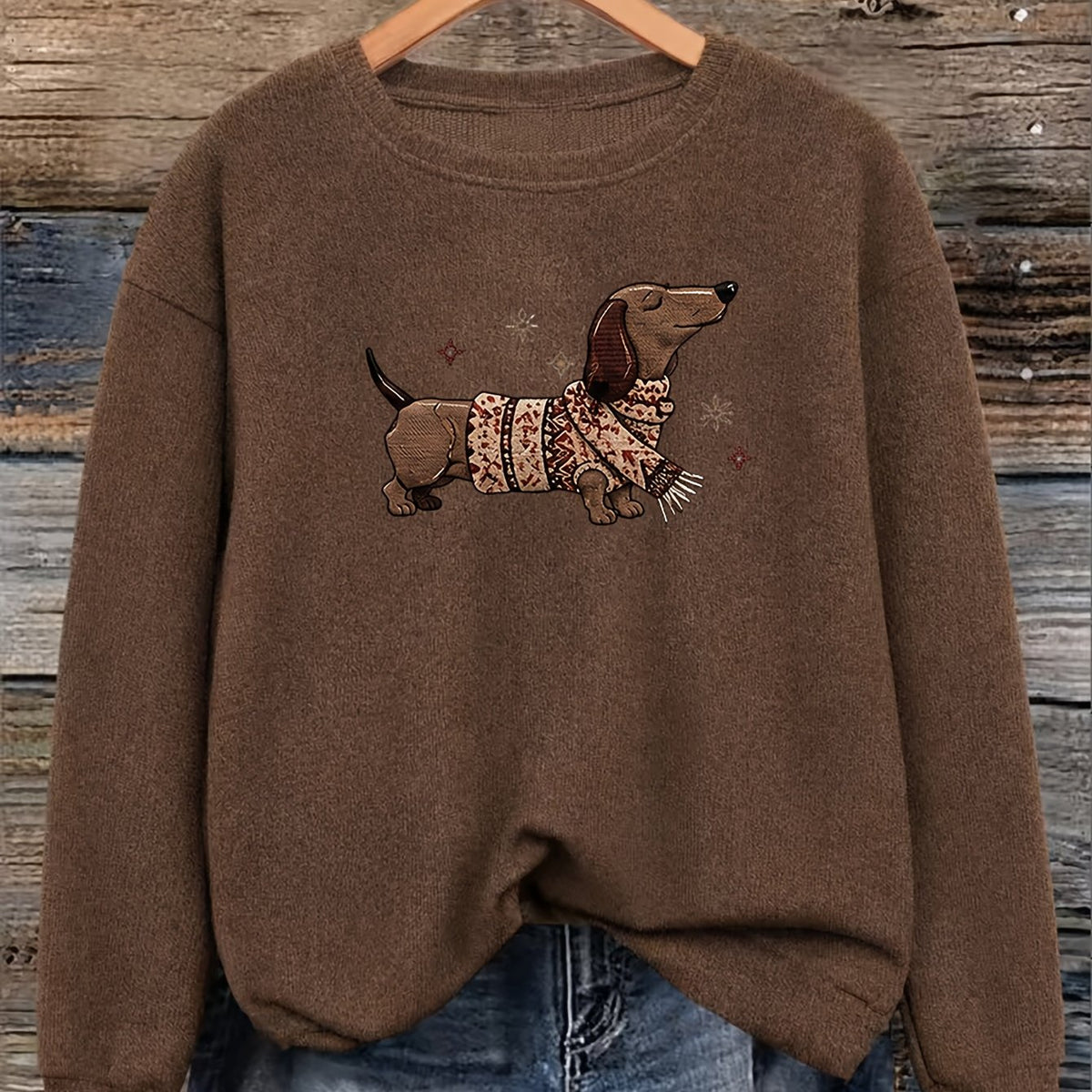 "Cozy Wanderer" Dachshund Sweater Scarf Knit