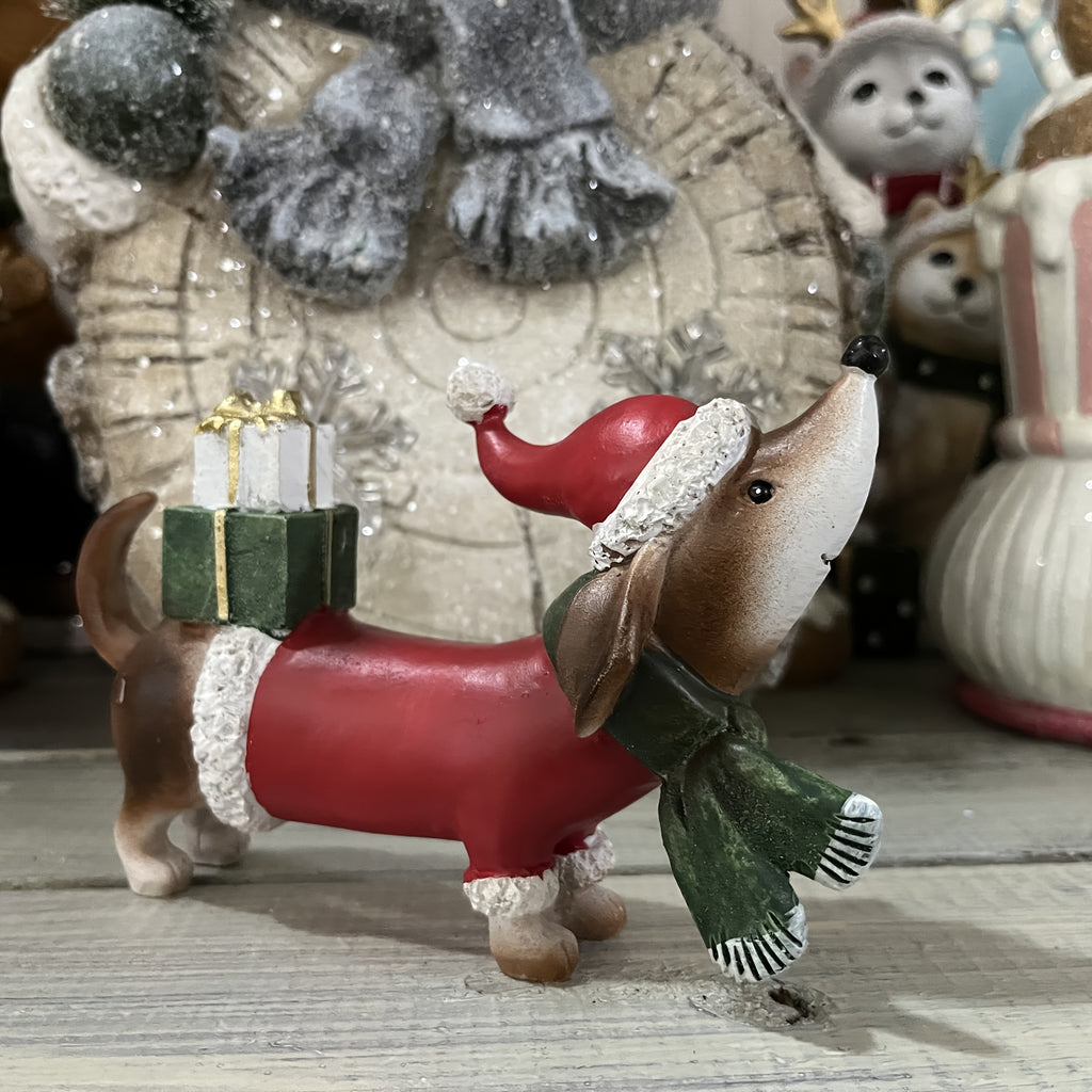 "Sausage Claus" Christmas Dachshund Figurine