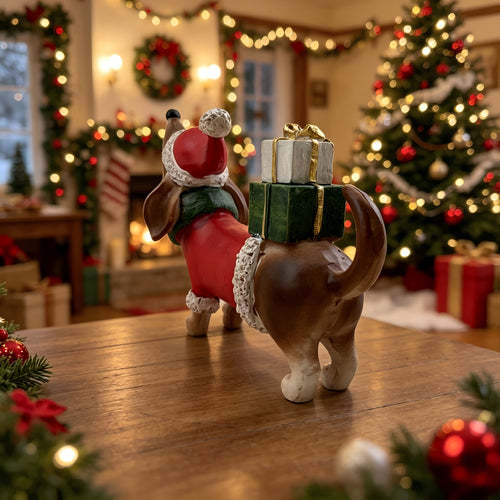 "Sausage Claus" Christmas Dachshund Figurine