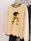 "Shopping Spree" Dachshund Crew-Neck Sweater