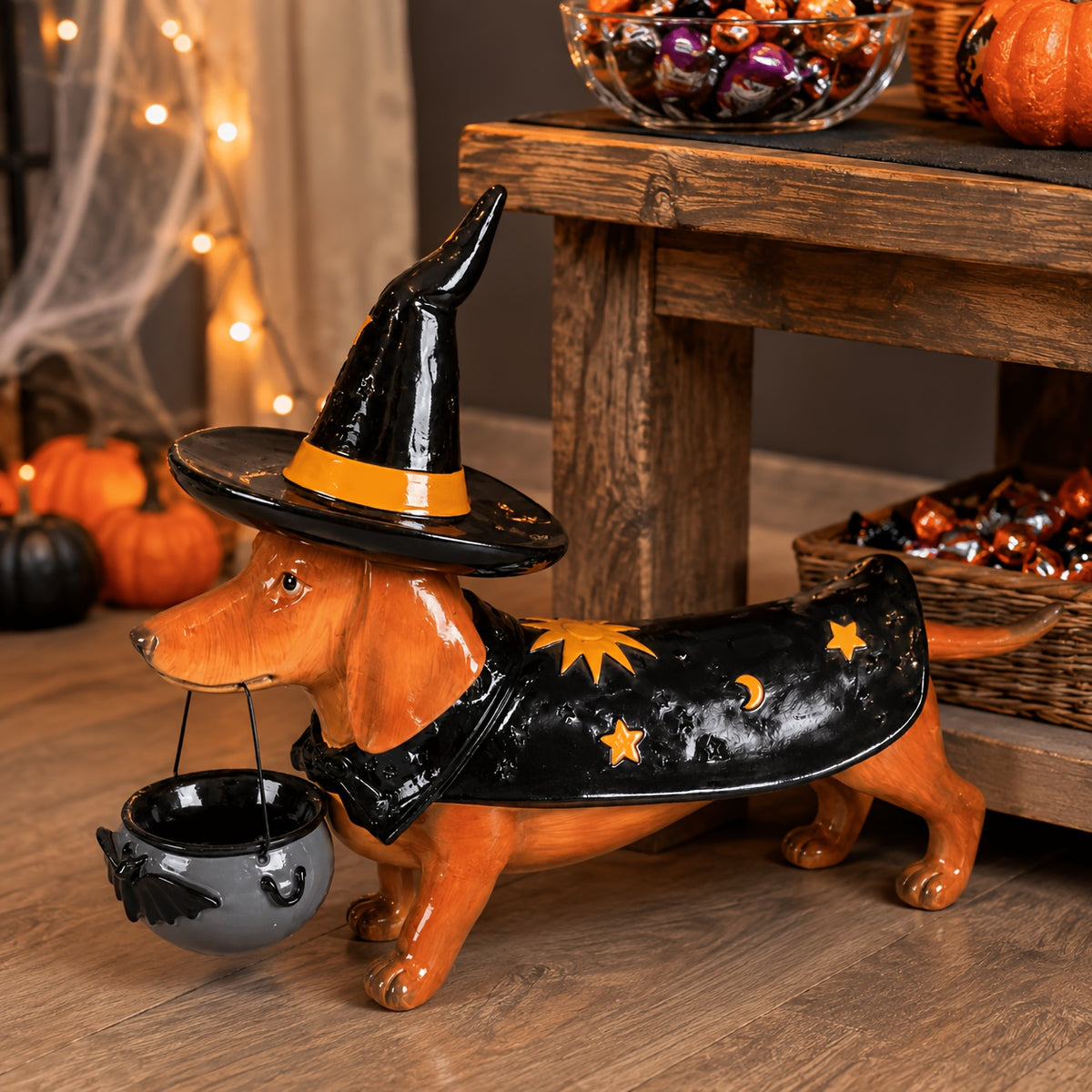 Statue d'Halloween « Witchy Wiener » — teckel